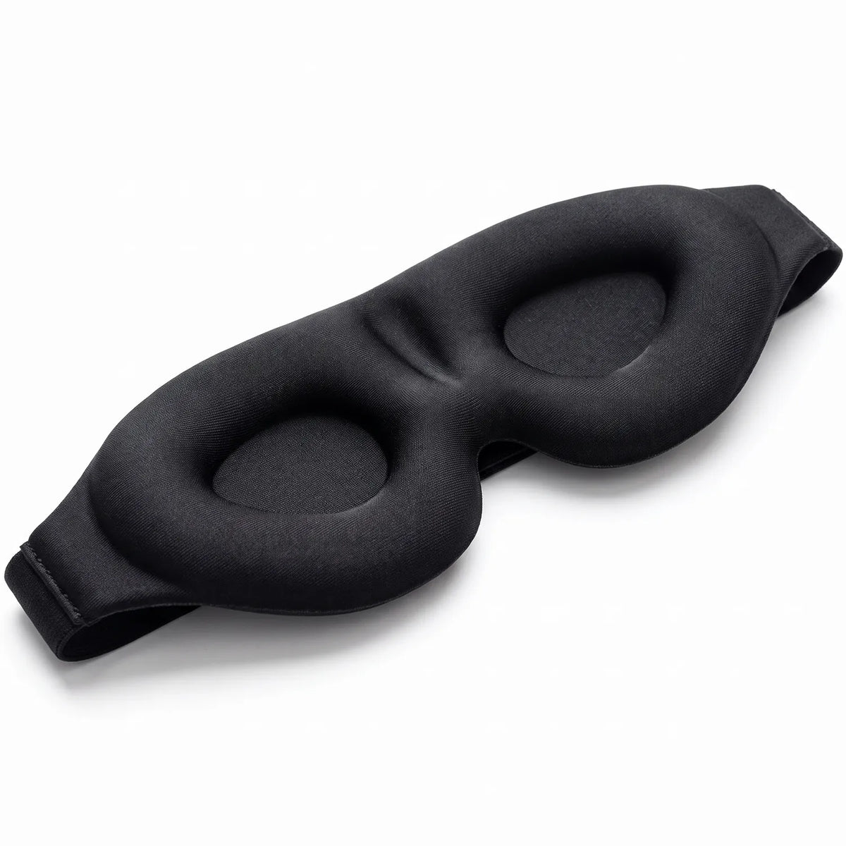 black | 3D Concave Cup Blackout Sleep Mask, three-quarter view, concave eye cups