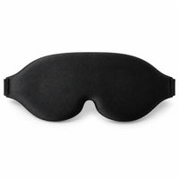 black | 3D Concave Cup Blackout Sleep Mask, front view, outer side, flat