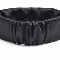 Black | Silk Satin Sleep Mask, closeup