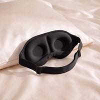 Black | 3D Sculpted Breathable Sleep Mask, inside strap closeup