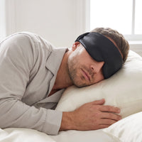 Black | Silk Satin Sleep Mask, worn, man side