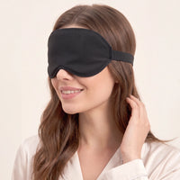 Black | 3D Sculpted Breathable Sleep Mask, worn, worn three quarter
