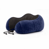 Dark blue | U-Shaped Memory Foam Airplane Neck Pillow, side view