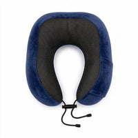 Dark blue | U-Shaped Memory Foam Airplane Neck Pillow, top view