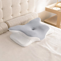 DARK GRAY | Cooling Memory Foam Pillow (66×40 cm), on the bed in a bedroom