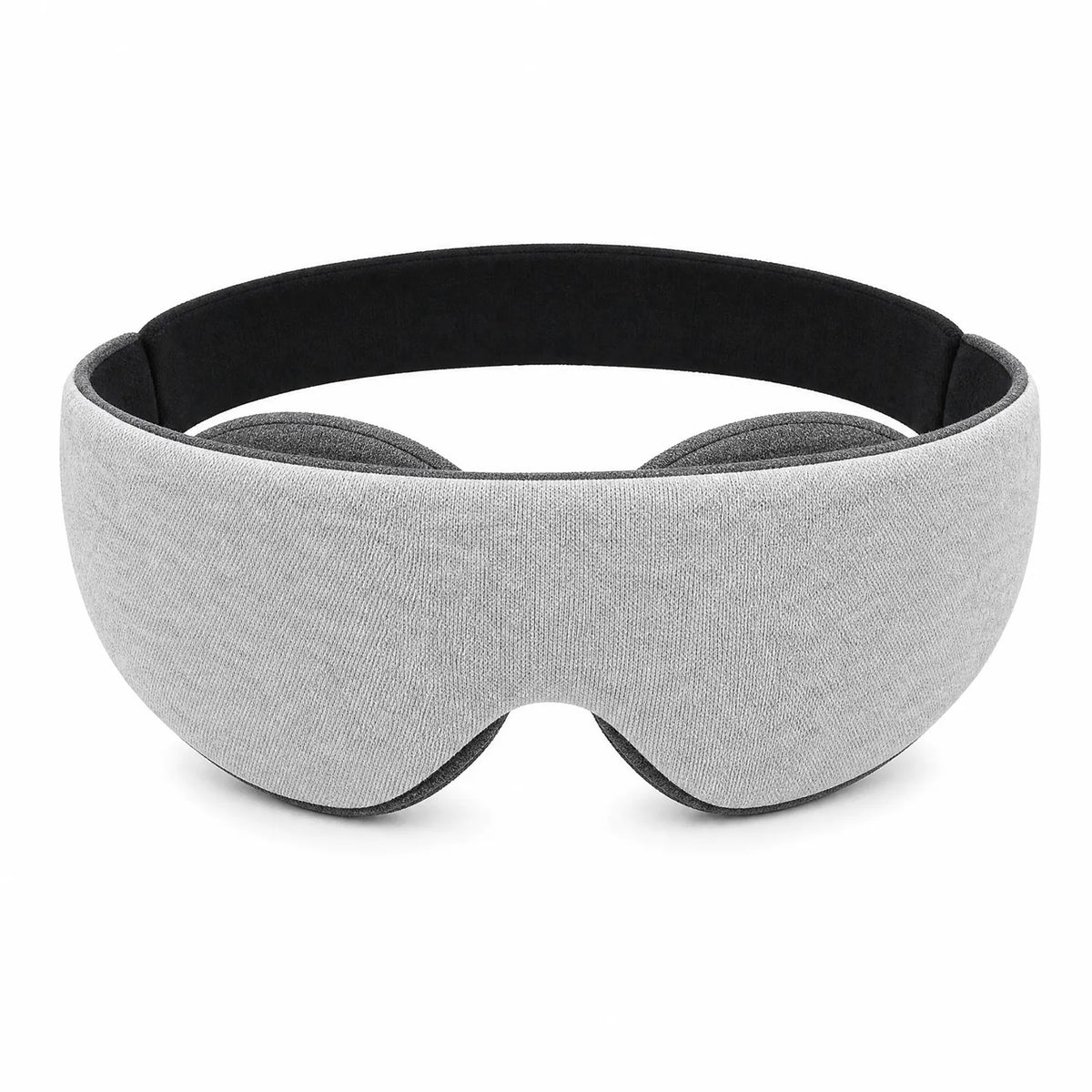 Gray | Memory Foam 3D Sleep Mask with Adjustable Eye Cups, front view, outer side