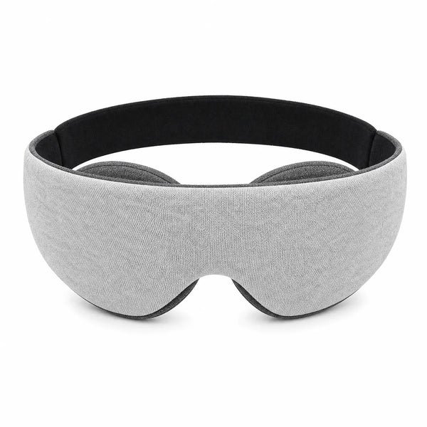 Gray | Memory Foam 3D Sleep Mask with Adjustable Eye Cups, front view, outer side