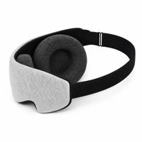 Gray | Memory Foam 3D Sleep Mask with Adjustable Eye Cups, three-quarter view with adjustable strap