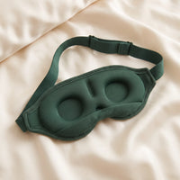 Green | 3D Sculpted Breathable Sleep Mask, inside strap closeup