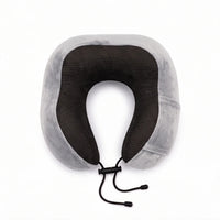Grey | U-Shaped Memory Foam Airplane Neck Pillow, top view