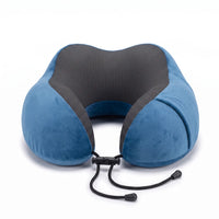 Lake blue | U-Shaped Memory Foam Airplane Neck Pillow, front view