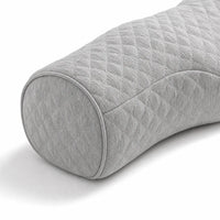 Light Grey | Cervical Contour Memory Foam Pillow, close-up of the quilted cover