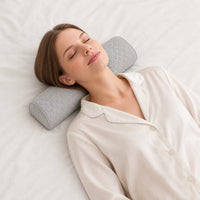 Light Grey | Cervical Contour Memory Foam Pillow, woman sleeping on her back, neck supported