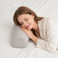 Light Grey | Cervical Contour Memory Foam Pillow, woman sleeping on her side
