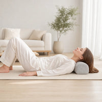 Light Grey | Cervical Contour Memory Foam Pillow, lying on the floor, neck supported