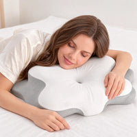 Light Grey | Cooling Memory Foam Pillow (66×40 cm), woman hugging the pillow