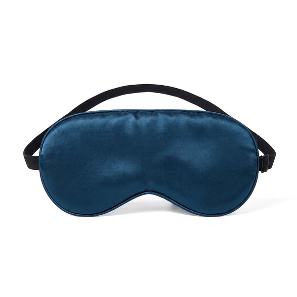 Petrol Blue | Soft Silk Blackout Sleep Mask, front