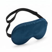 Petrol Blue | Soft Silk Blackout Sleep Mask, three quarter