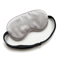 Silver Grey | Soft Silk Blackout Sleep Mask, flat top
