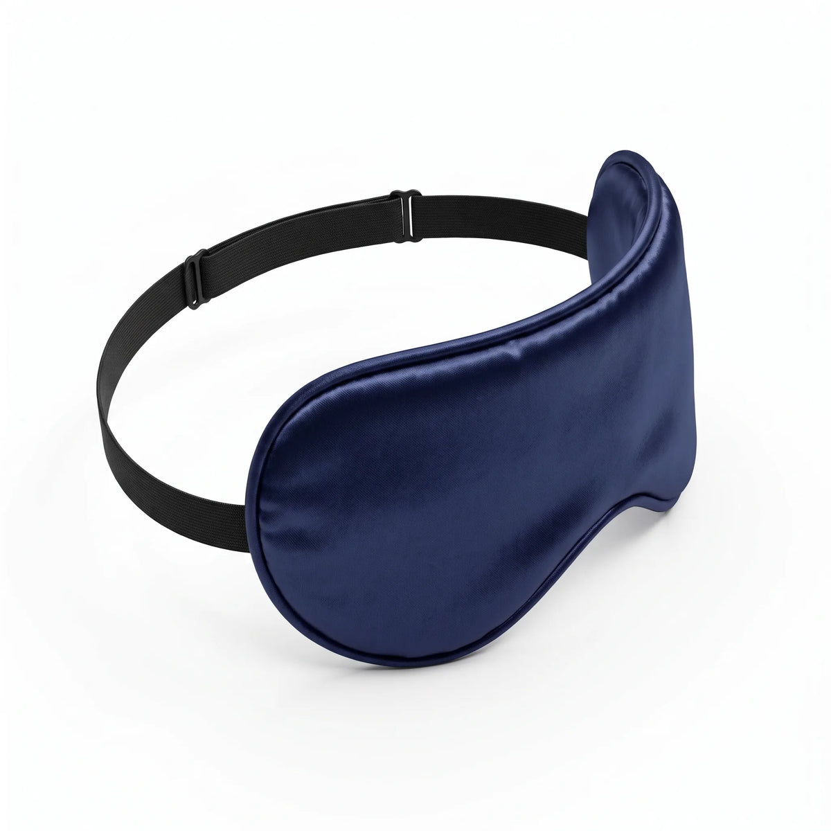 Navy | Soft Silk Blackout Sleep Mask, three quarter