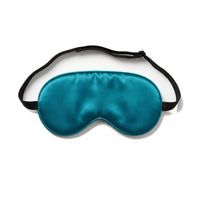 Peacock Teal | Soft Silk Blackout Sleep Mask, flat top