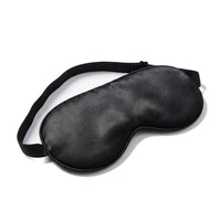 Black | Soft Silk Blackout Sleep Mask, three quarter