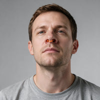 Orange | Silicone Nasal Dilator Nose Clip, worn, man