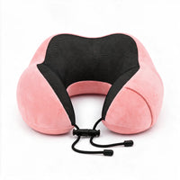Pink | U-Shaped Memory Foam Airplane Neck Pillow, front view