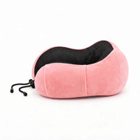 Pink | U-Shaped Memory Foam Airplane Neck Pillow, side view
