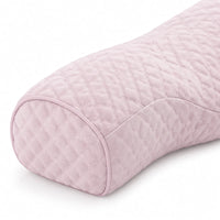 Pink | Cervical Contour Memory Foam Pillow, close-up of the quilted cover