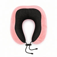 Pink | U-Shaped Memory Foam Airplane Neck Pillow, top view