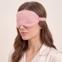 Pink | 3D Sculpted Breathable Sleep Mask, worn, worn three quarter