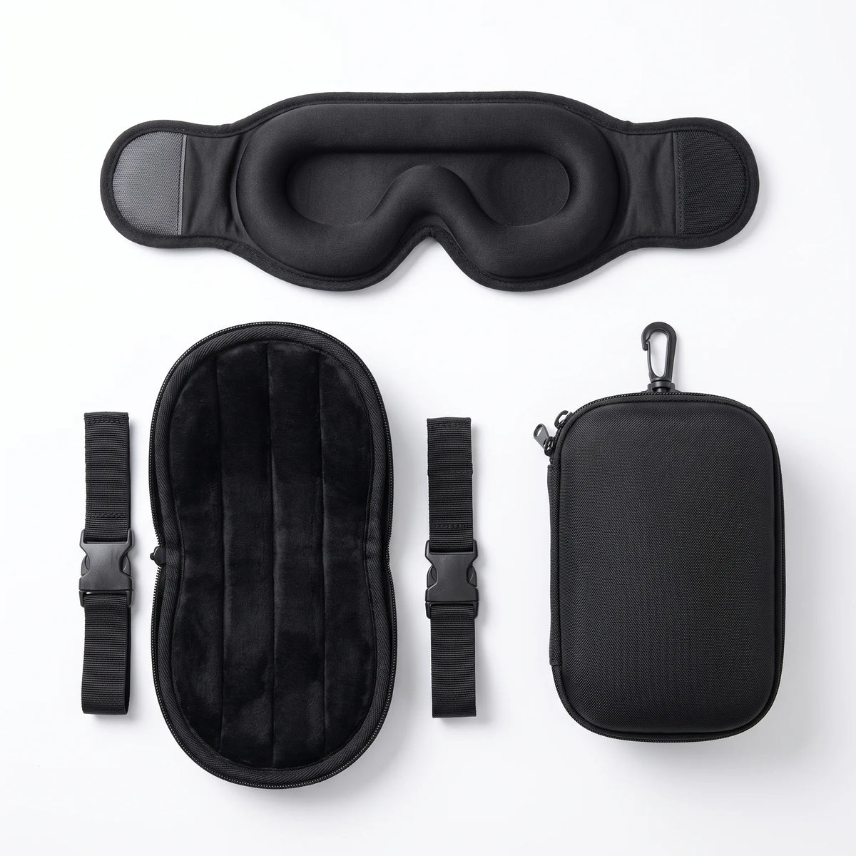 Upgrade Set | Blackout Sleep Mask & Neck Pillow Travel Set, set on white