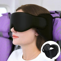 Upgrade Set | Blackout Sleep Mask & Neck Pillow Travel Set, worn, woman purple seat