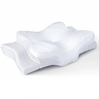 WHITE | Cooling Memory Foam Pillow (66×40 cm), angled view, side mesh panels
