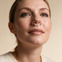 White | Silicone Nasal Dilator Nose Clip, worn, woman